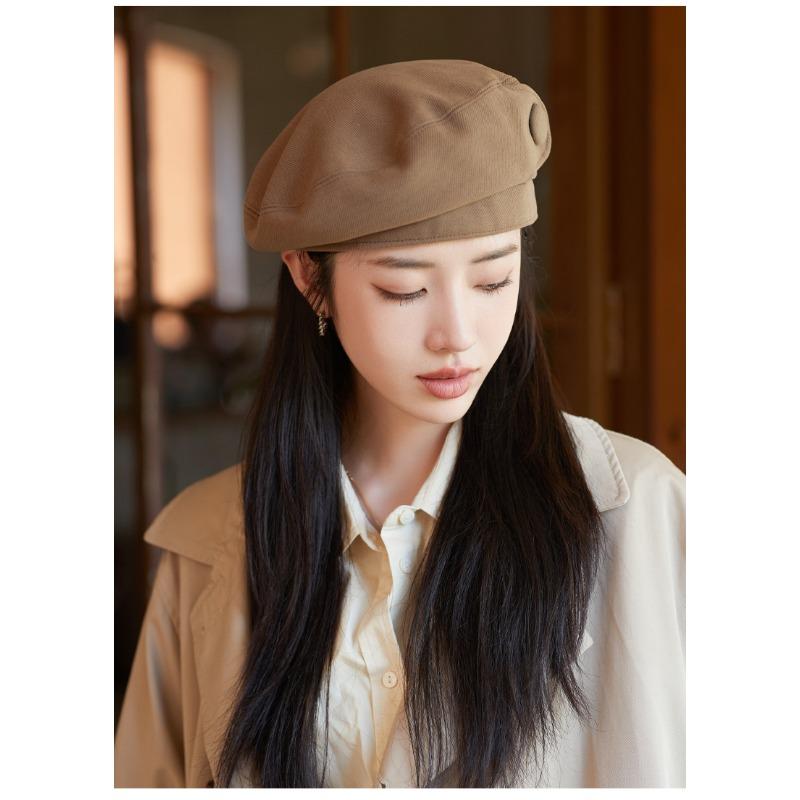 Осенне-зимняя новая шляпа, женский берет на пуговицах, осенне-зимняя шляпа художника, художественная ретро-шляпа Bud