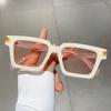 Classic Punk Pink Square Sunglasses Women For Men Luxury Brand Designer Trend Sun Glasses Fashion Vintage Hip Hop Driving Shades