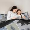 Rustic Patchwork Comforter Set, Checkered Buffalo Plaid Bedding Set For Kids Teens Adult, Woodland Wildlife Bear Moose Elk Pine Trees Patter