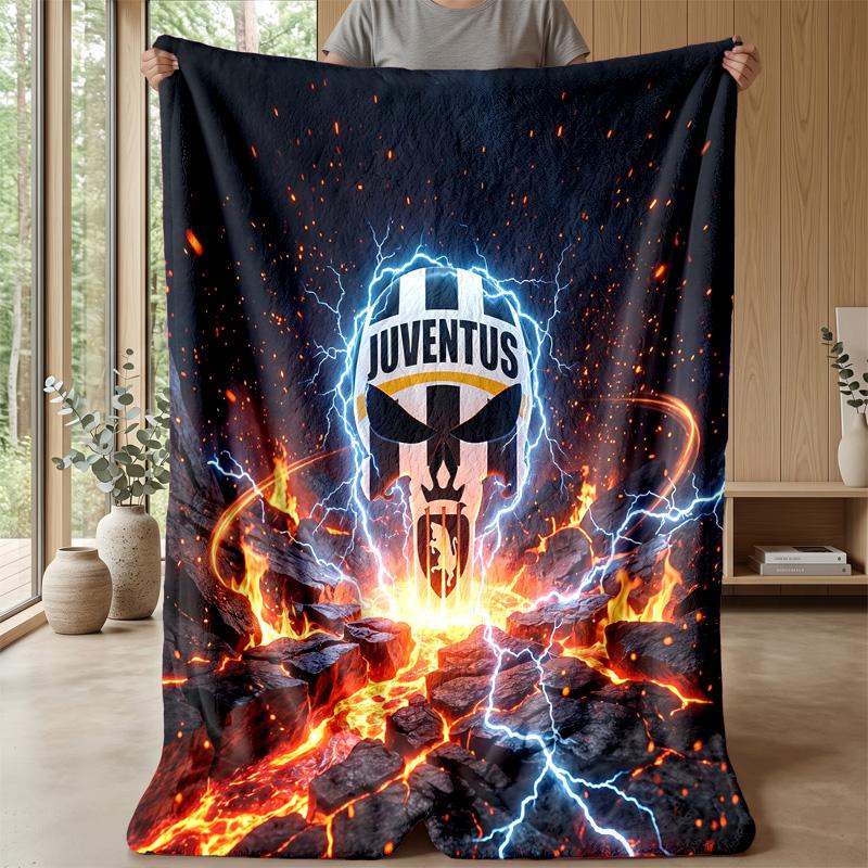 Juventus FC Theme blanket Soft Flannel Blanket Plush Throw Blanket Cozy Sofa Bed Blanket for Home Decor