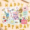 20Pcs Happy Birthday Greeting Card Blank Folding Card With Envelope Stickers DIY Message Card Birthday Party Invitation Cards