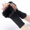 Soft Plush Half Finger Gloves Thick Warm Arm Warmers Cozy Wear Wrist Mittens  Winter Season