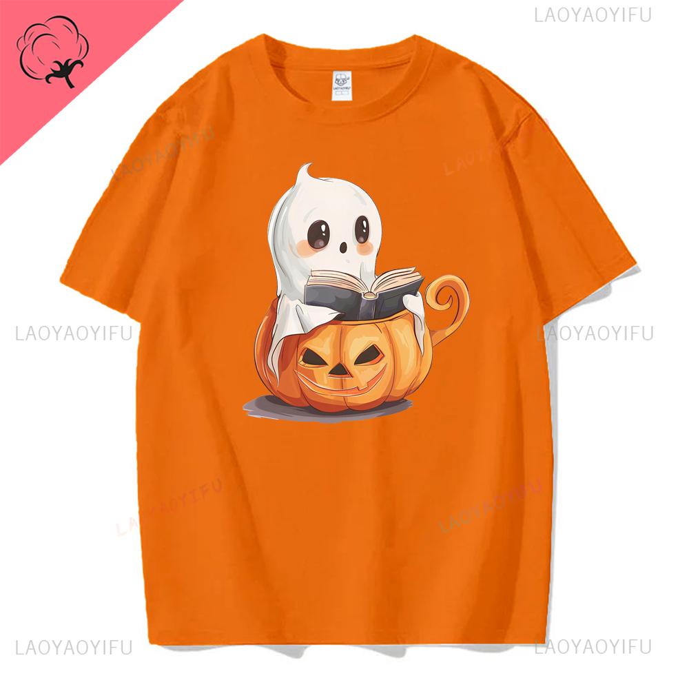 Футболка для книголюба Boo Читает книги Футболки Книжный Хэллоуин Женские футболки Хэллоуинский подарок учителю Одежда Библиотекарь Хэллоуин