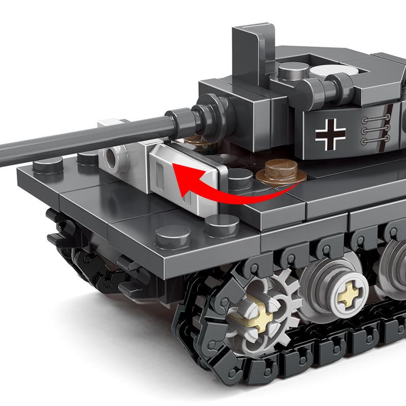 MOC Main Battle Tiger Heavy Tank War Military City Vehicle Car Building Blocks Classic Model Bricks Kits Sets Ideas