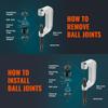 VEVOR Ball Joint Press Kit, 25 pcsTool Kit, C-press Ball joint Remove and Install Tools, for Most 2WD and 4WD Cars