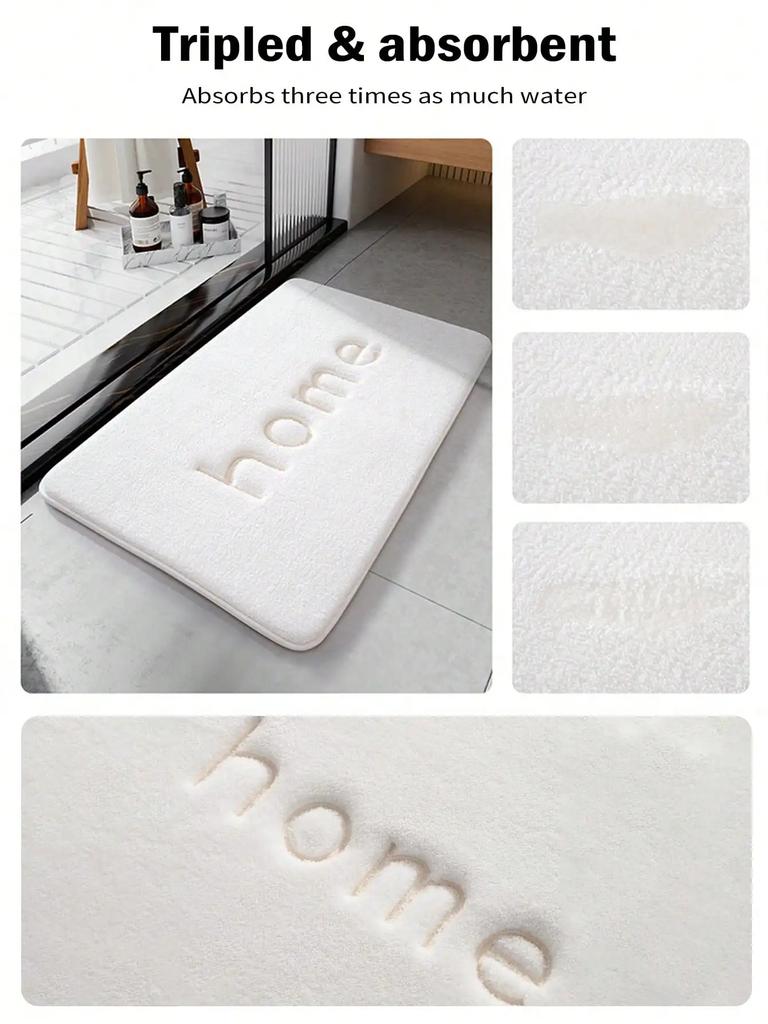 Коврик для ванной Leeseph из пены с эффектом памяти, коралловый бархат, супер нескользящие быстро впитывающие воду коврики для ванной комнаты, мягкие и удобные