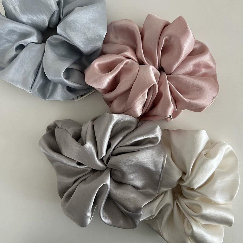 Корея большие шелковые резинки для волос для женщин эластичные синие резинки для волос для девочек большие резинки для волос атласные резинки аксессуары для волос