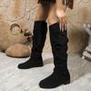 Foreign Trade 36~ 43 Yards Velvet Boots Popular In Autumn and Winter 2024 Outer Wear Side Zipper Thin Boots Women