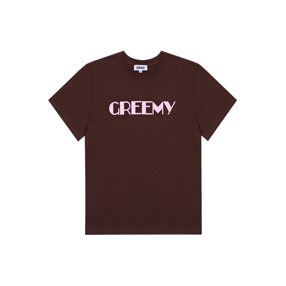Простая футболка с логотипом GREEMY(коричневый)