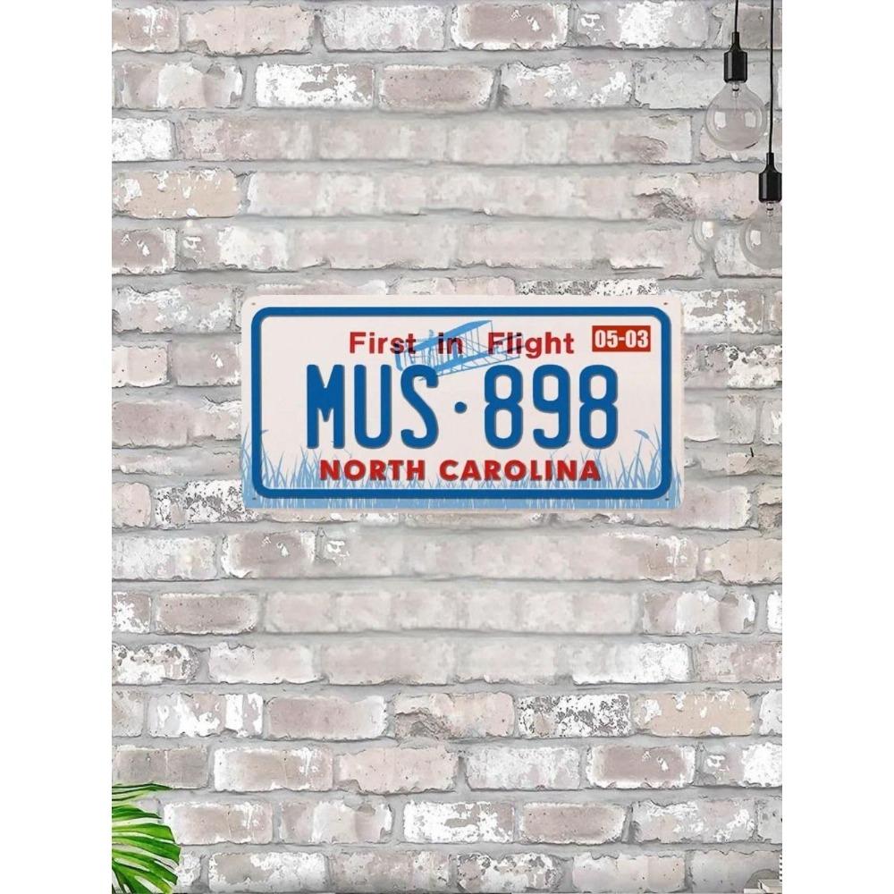 U.S. License Plate, U.S. Car License Plate, Metal, 15x30 Cm.