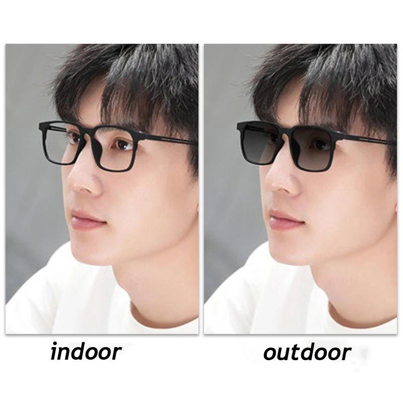 Ultra Light Intelligent Photochromic Reading Glasses Retro Indoor and Outdoor Dual Purpose Eyewear Anti Blue Light Eyeglasses