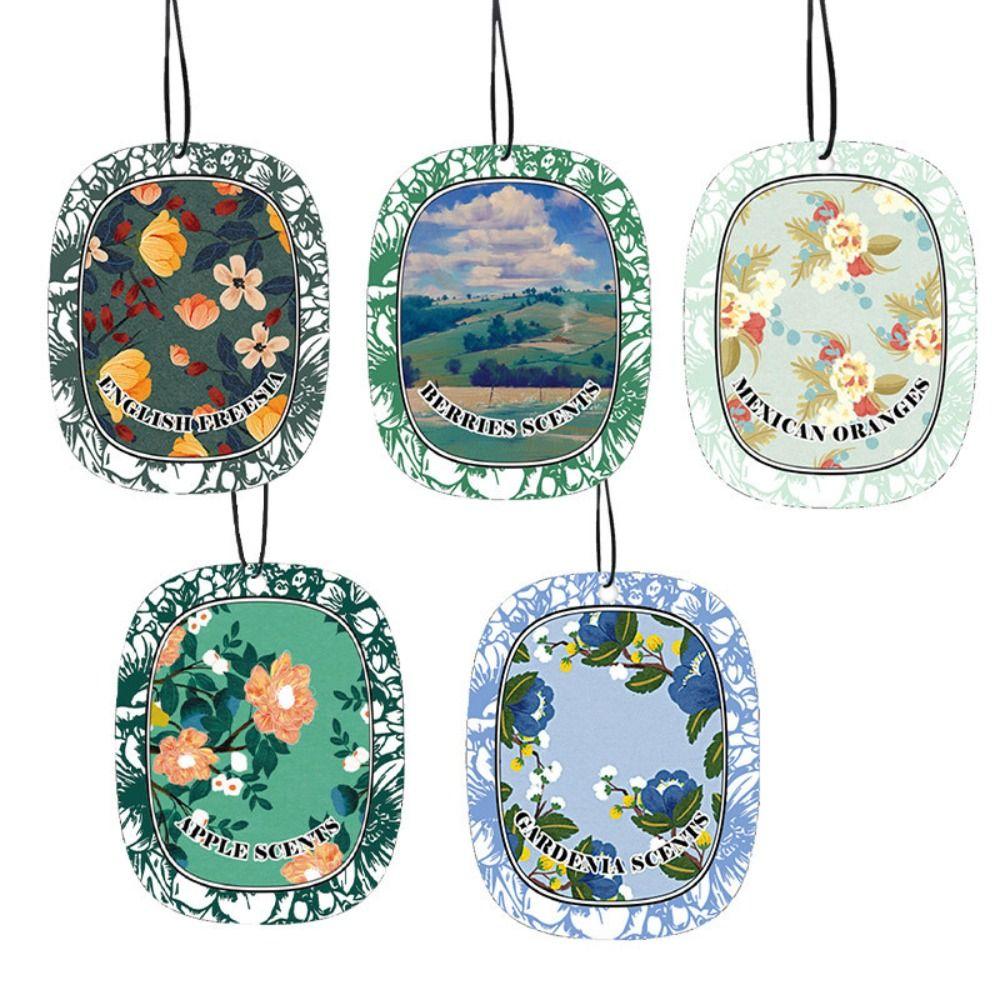 Paper Car Fragrance Hanging Decoration Flower Car Rearview Hanging Ornament Fan Gifts