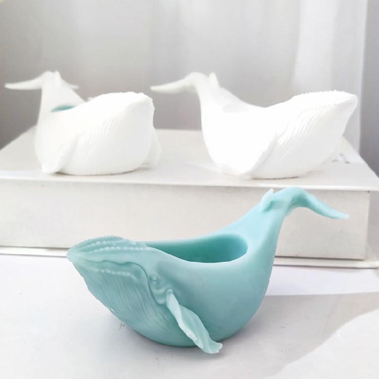 Candle Holder Mold Candle Cup Mold Craft Molds Whale Shape Candle Base Molds Silicone Crafting Moulds for Resin Crafting