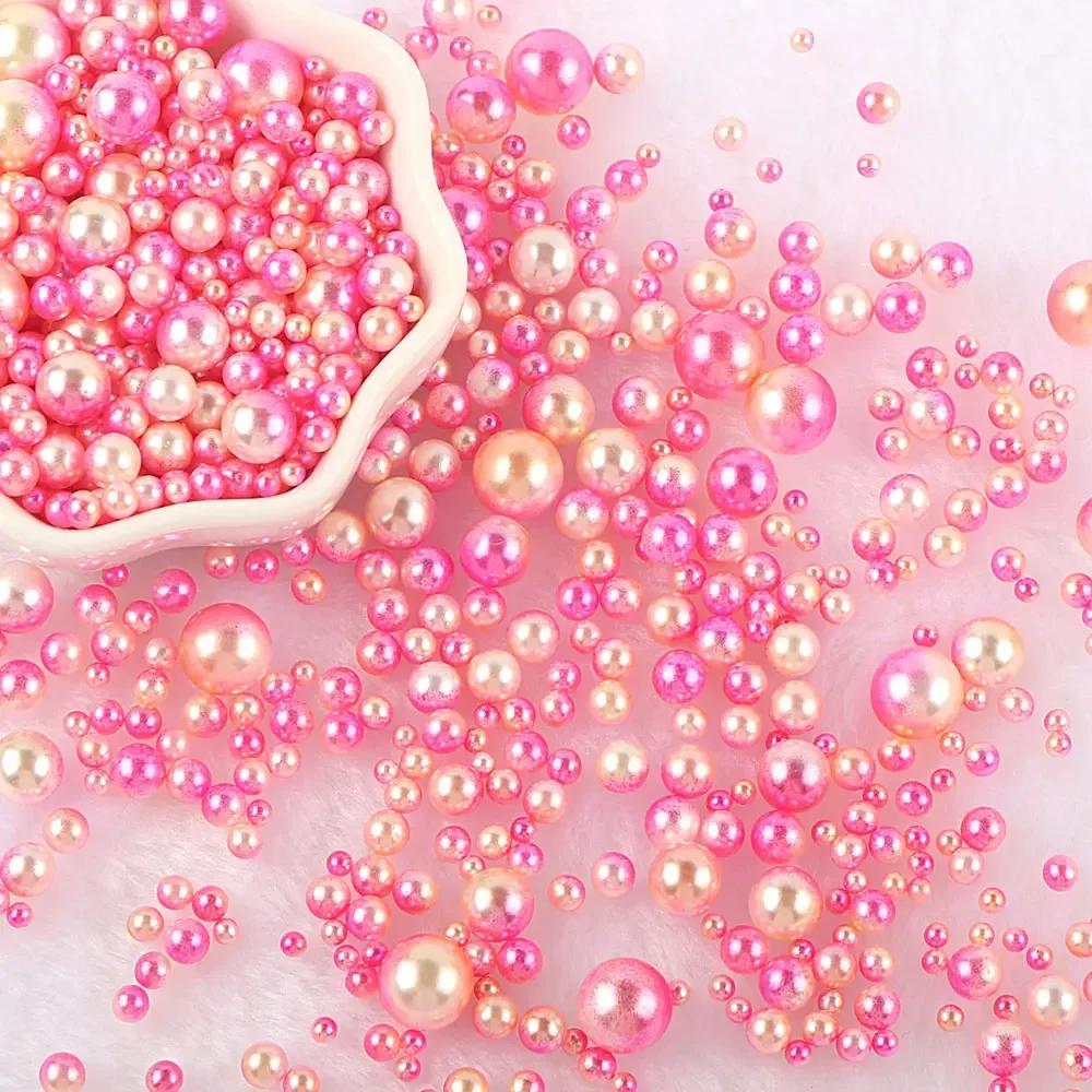Разноцветные бусины из АБС-пластика без отверстий, имитация жемчуга, россыпные бусины для нейл-арта, DIY-поделок, украшения для скрапбукинга