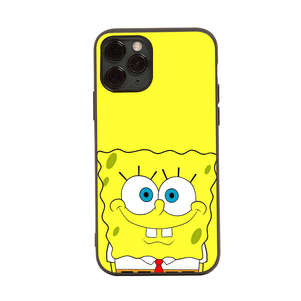 PB8 SpongeBob Cartoon Black Sofe Case for Samsung Note 20 Lite S24 Ultra S23 A03 A05 A06 A11 A71 A15 A16 A13 A24 A25 A33 A52 A53 A50 M55 M35 Plus