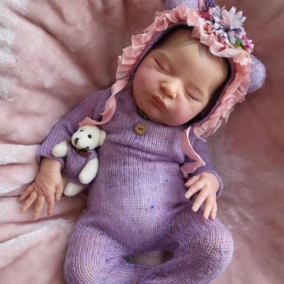 Мягкая силиконовая кукла Reborn для сна, 50 см, 20 дюймов, 3D мраморная текстура, видимые вены, для девочек, тканевое тело, детское искусство