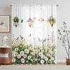 2 шт. HD цифровые белые ромашки цветы напечатаны на экране окна украшение дома стиль украшения гостиной спальни штанга занавес E