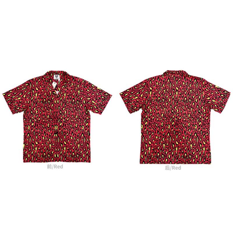 Men S Short Sleeve Leopard Print Vintage Casual Shirt