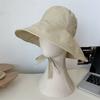 Foldable Bow Fisherman Hat Wide Brim Sunshade Bucket Hat Summer Lace-up Sun Hat