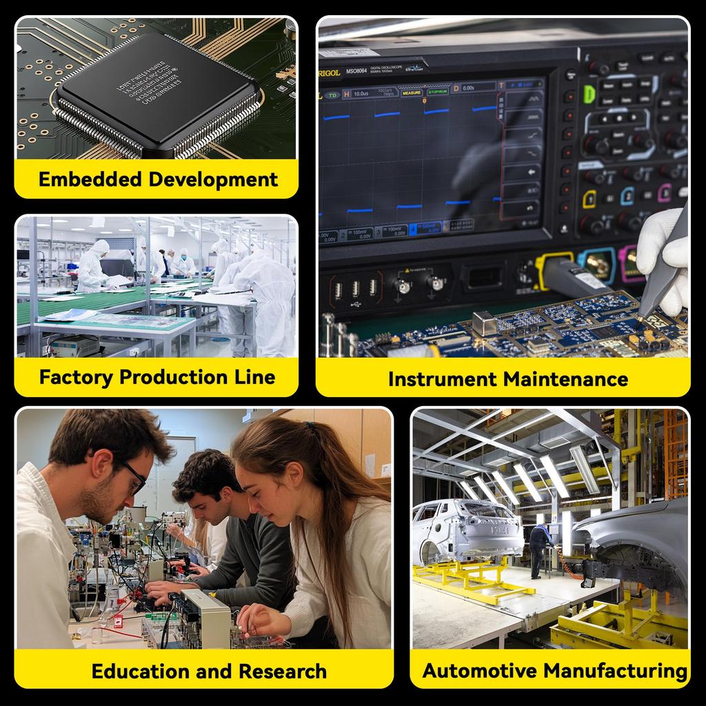 RIGOL Digital Oscilloscope 100MHz Bandwidth Vertical Resolution Maximum Sample Rate Waveform Capture Rate 4 Analog Channels 25Mpts Maximum Memory
