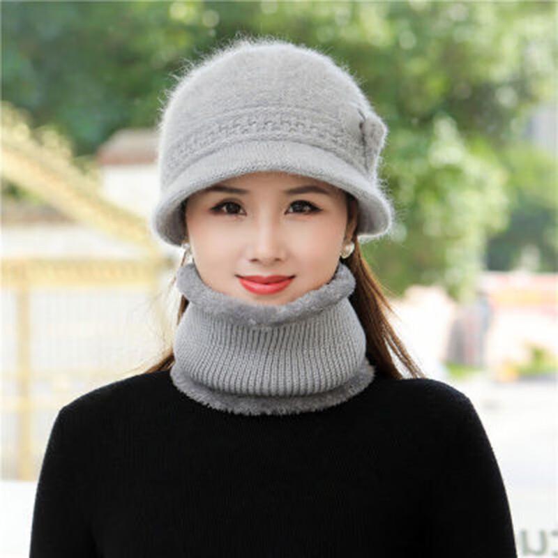 Women's Warm Bowknot Bucket Hat & Scarf Set