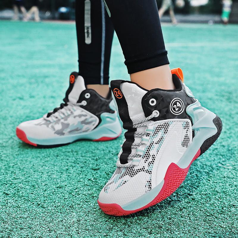 Boys shoes summer 2025 new mesh children's basketball shoes medium and older boys school sports shoes