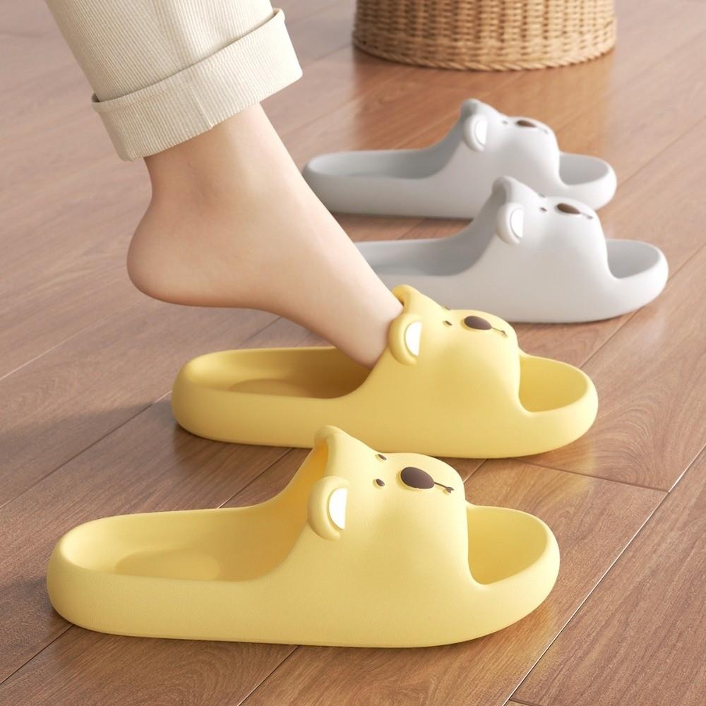 Thick Sole Indoor Flip Flops Cartoon Design Anti-Slip Slippers Practical Kids Slippers Indoor Wear