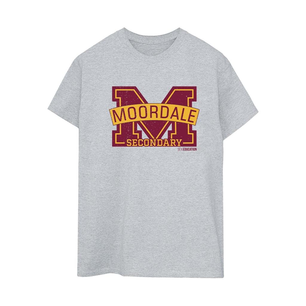 Netflix Womens/Ladies Sex Education Moordale Cracked M Logo 2 Cotton Boyfriend T-Shirt