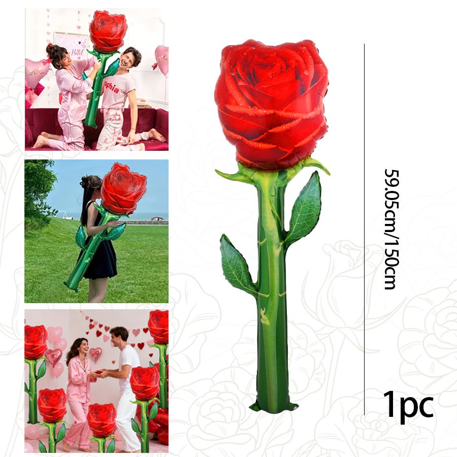 Super Large Simulated Rose Aluminum Film Balloon Mother's Day Proposal Anniversary Gift Birthday Party Decoration Balloon