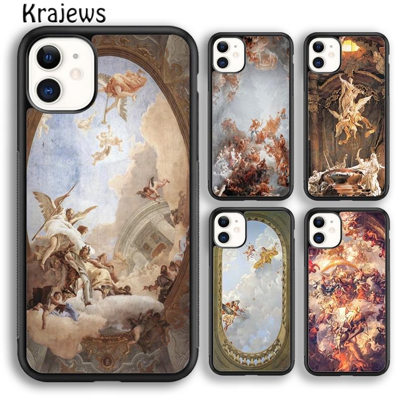 Krajews Vintage Baroque Painting Phone Case Cover For iPhone 17 Air 16 15 14 plus 12 13 pro max coque Fundas