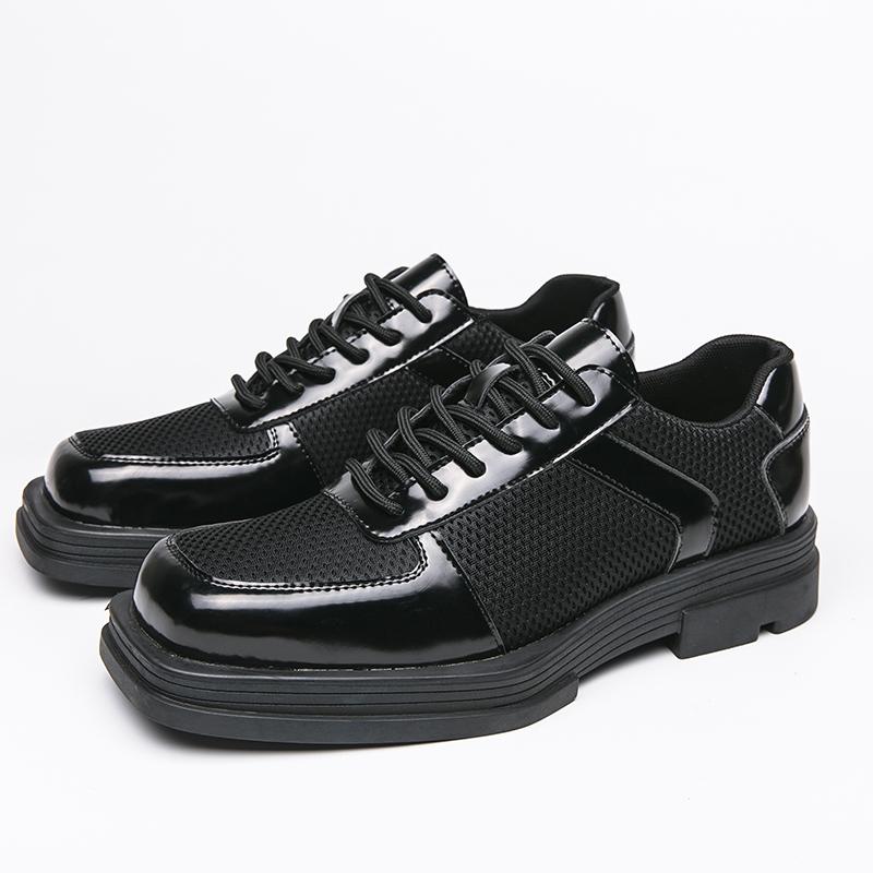 Fashion High Quality Men Thick Bottom Walking Oxford Shoes Casual Leather Hollow Out Designer Shoes Fashion Lace-up  Wedding Dress Shoes