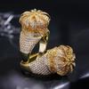 Горячая Распродажа Кольцо Корона в Европе и Америке, Мужское Позолоченное 18 карат с Инкрустацией Цирконами, Высококачественное Хип-хоп Кольцо