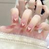 Sweet, Gradient Heart-shaped, High-end Wearable Nail Tips Spring , Detachable Nail Tips Short Finished Product.6ML