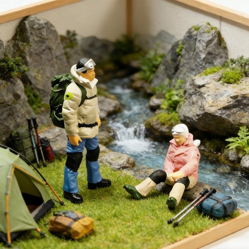 1:Миниатюрные фигурки скалолазов-туристов в масштабе 1:87 из смолы для домашнего декора и модельных витрин