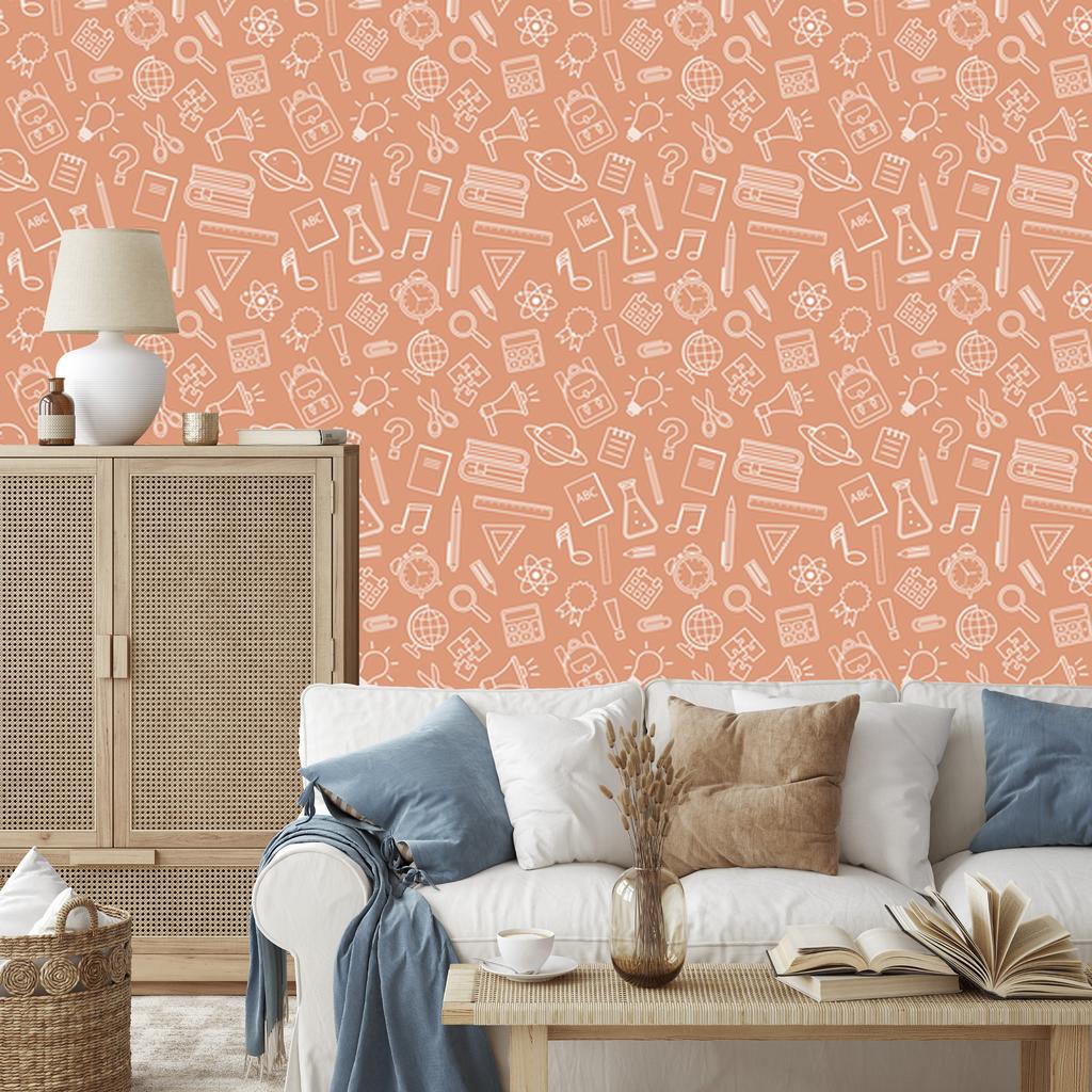 Peach and cream wallpaper for the living room and bedroom 50x1000