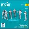 Reskit Aircraft Carrier Deck Crew Busy Day 2 Resin Kit 1/32 6-piece RSKF32-0076 (person)