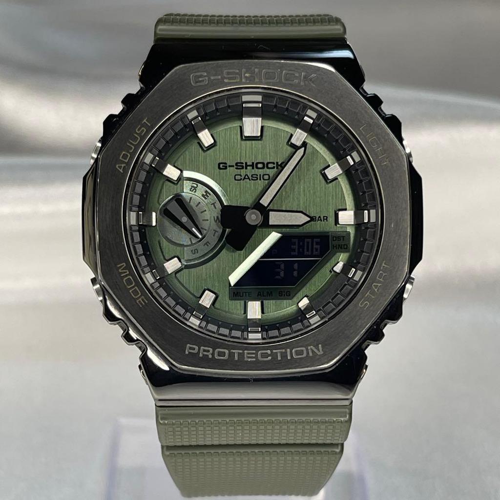 Used CASIO G-SHOCK GM-2100 Metal Casio Oak Green Ana-Digi