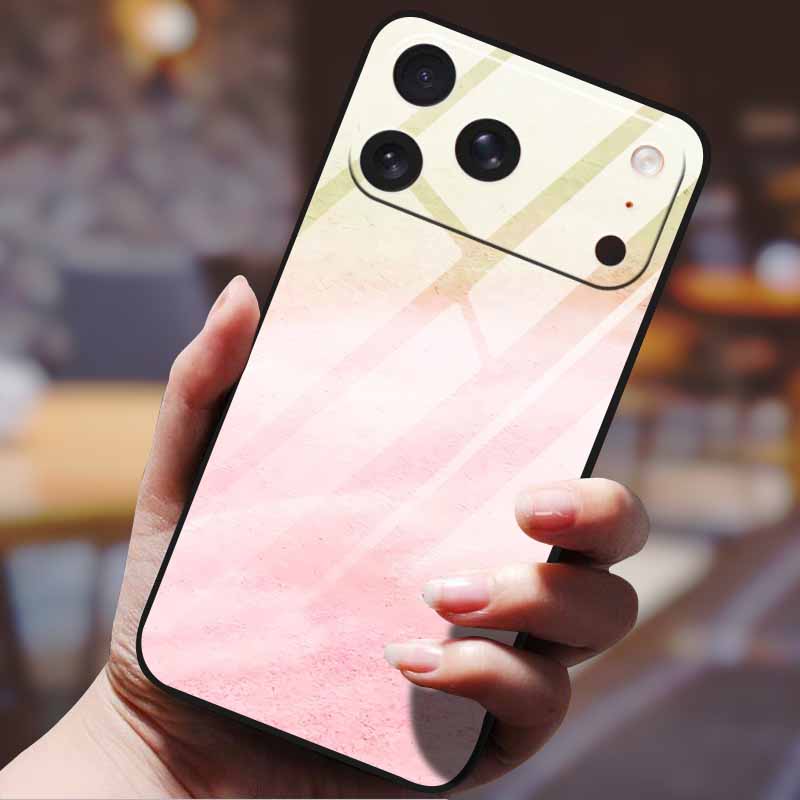 Phone Case for iphone 17 pro max iphone17 Air Tempered Glass Hard Back Cover Bumper 17pro Funda Cartoon Anime Fashion Pattern