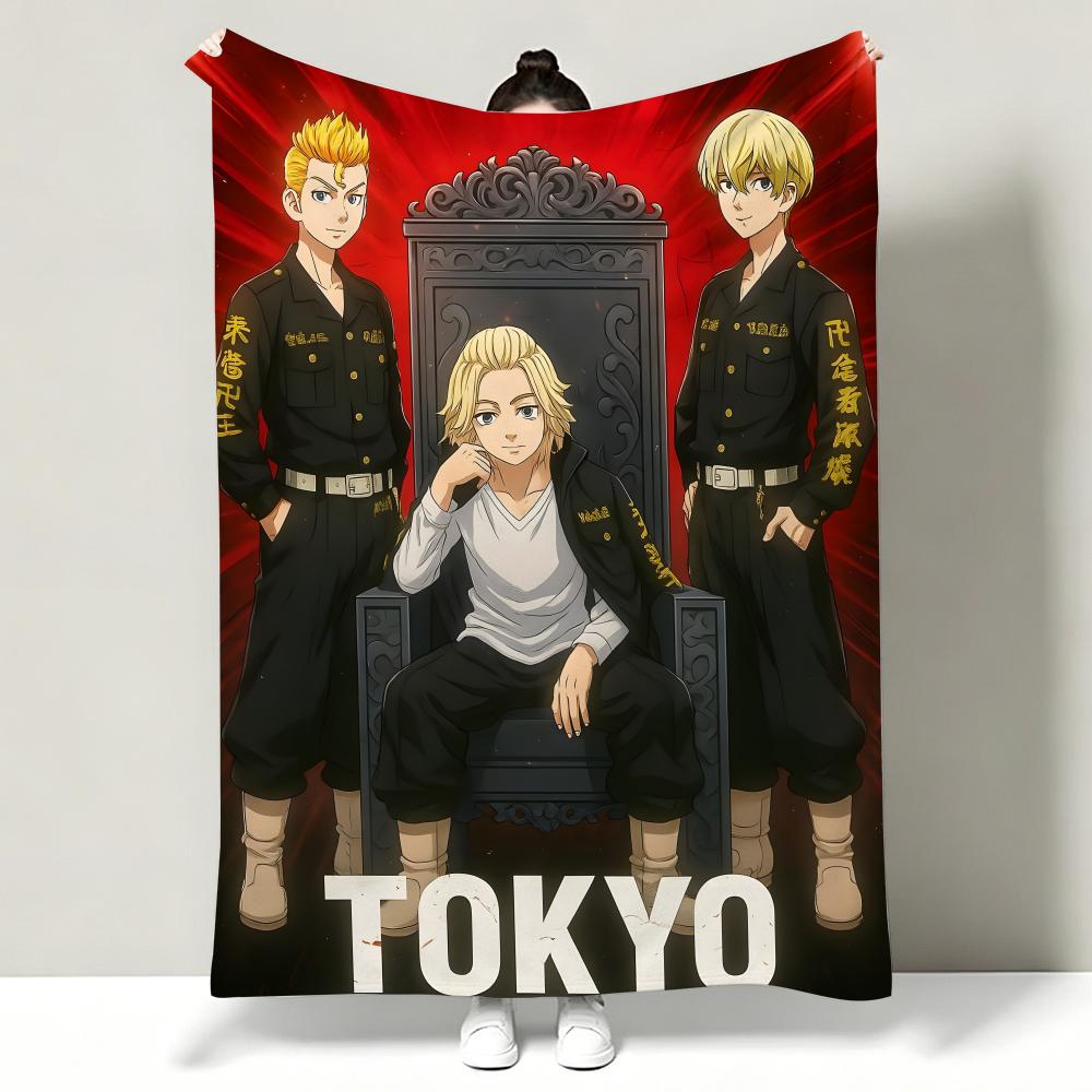 Anime T-Tokyo R-Revengers Throw Soft Warm Flannel Throw Blanket, Multi-use for Sofa Bed Office Nap