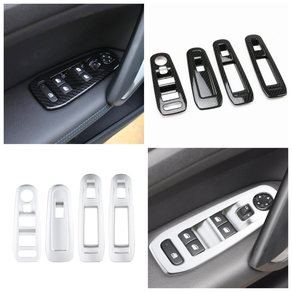 4pcs Car Window Switch Cover Glass Lifter Button Panel Decoration Sticker for Peugeot 308 Car Accessories