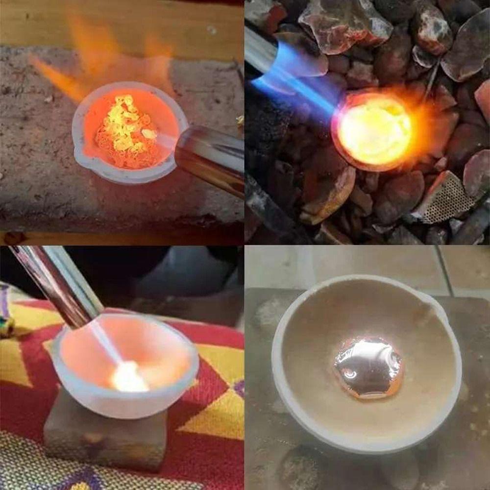 Silica Thermostability Jewelry Casting Container Quartz Bowl Melting Crucible Molten Gold Bowl