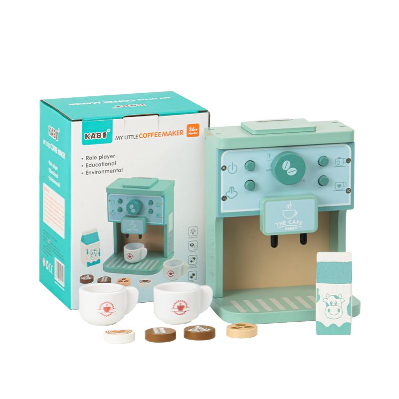 Детский подарок, забавный развивающий Монтессори, ролевые игры, деревянная кухня, роскошный набор кофемашин для игрушек для малышей