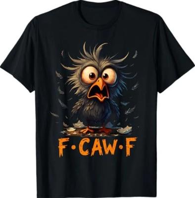 Смешная F-Caw-F Черный Ворон FCawF Юмор Цитата Птица Мем Футболка