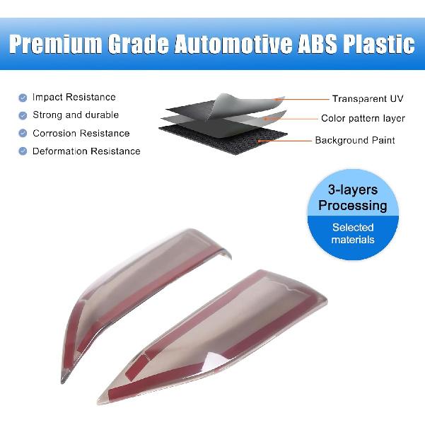 Smoked Tinted Light Cover Compatible with Cadillac Escalade 2021 2022 2023 Accessories, ABS Material Rearview Mirror Turn Signal Light Guard Covers