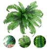 Fake Fern Artificial Plants Boston Fern Plants Plastic Green Bush Plant Fake Grass Leaves Decor Faux Plants for Office Garden