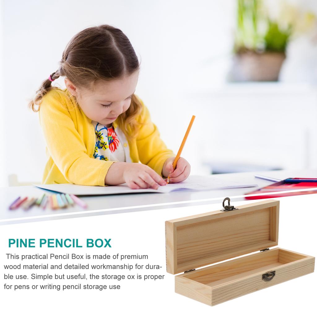 Large Capacity Wood Pencil Case Boxes Durable Kids Storage Daily Pen Supply Students Desk ganizers Pencil Wooden Mold School