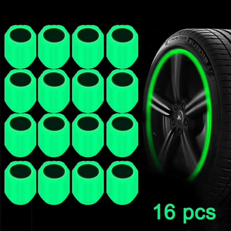 Светящиеся колпачки клапанов шин, флуоресцентные крышки штока шин, ночные светящиеся колпачки штока клапана, сопла, световые колпачки клапанов для автомобиля, мотоцикла