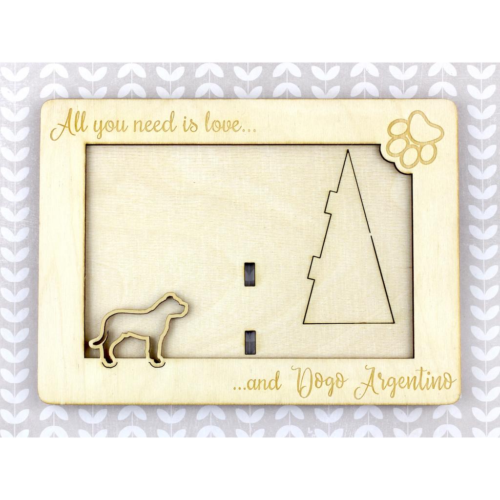 Dogo Argentino – Photo frame, engraved wooden frame | Art-Dog