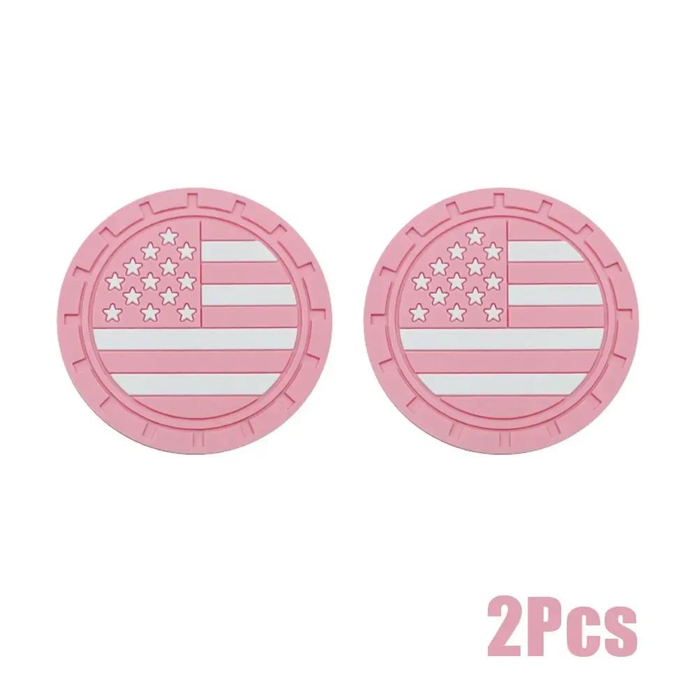 2pcs Universal Car Non-slip Bottle Holder Mat Auto Heat ulation Coaster Car Flag Styling Cup Pad Car Interior Accessories