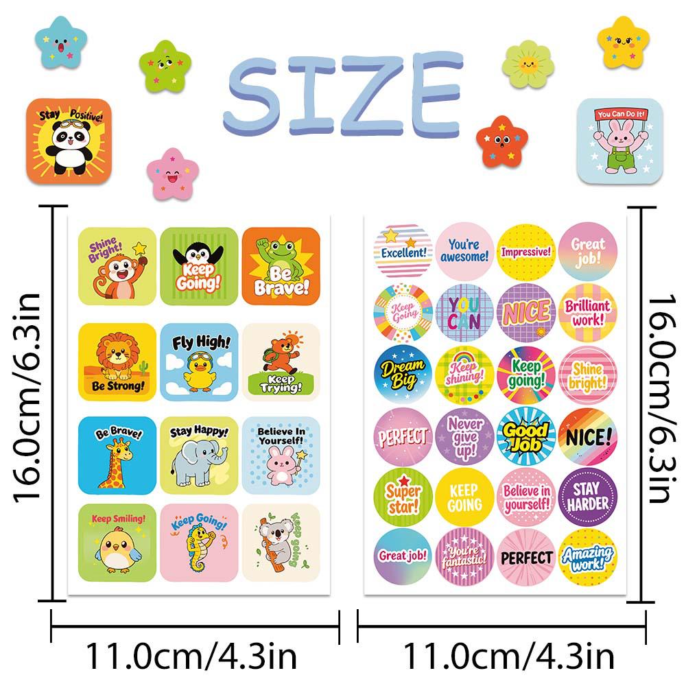 8 Sheets Creative Motivational Stickers for Classroom, Laptop, and Phone